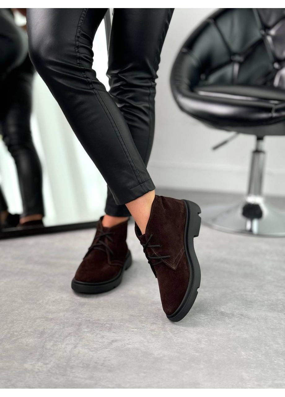 Осенние стильные женские ботинки No Brand из натуральной замши