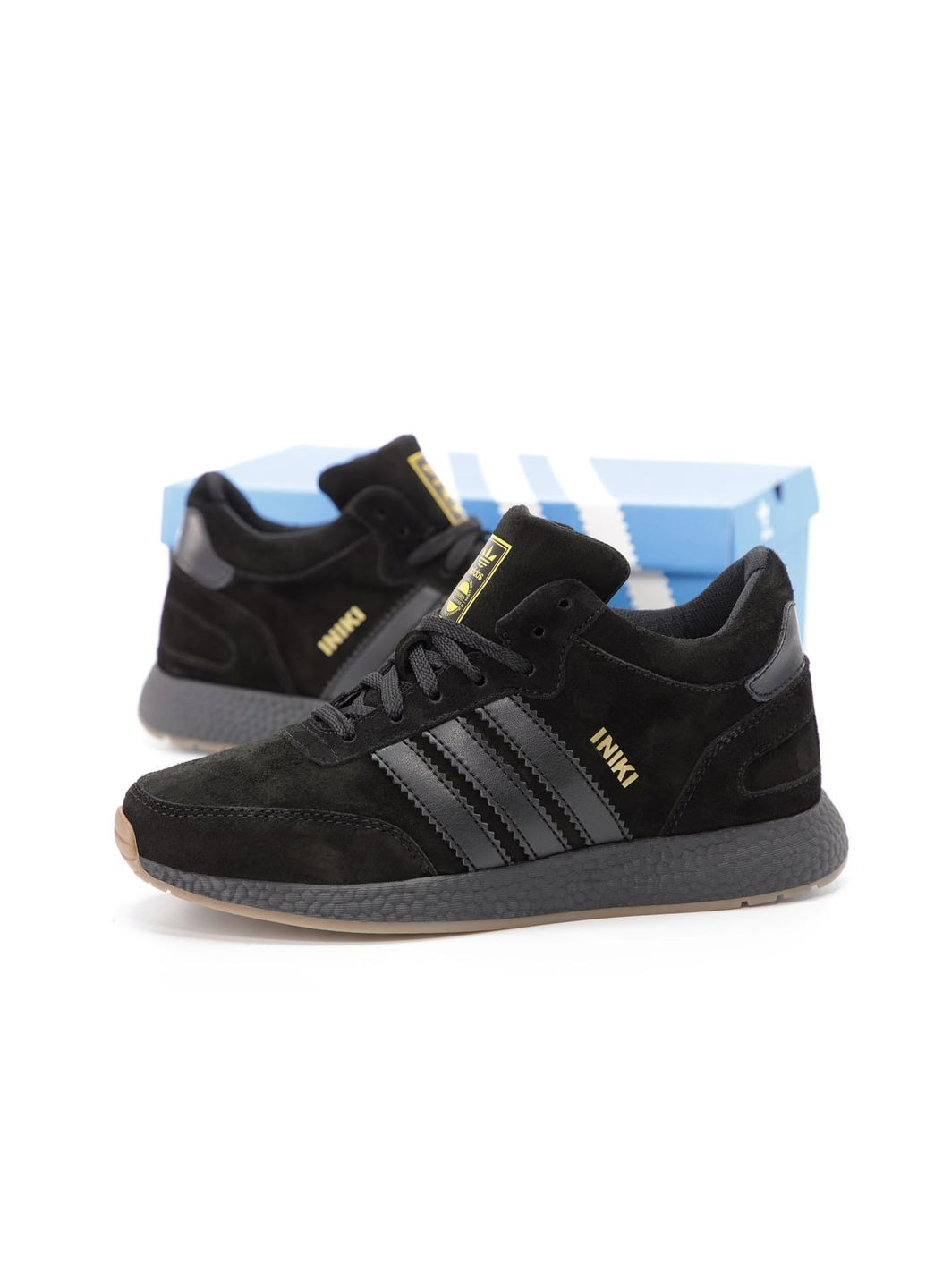 Чорні Зимовий кросівки зимові чоловічі adidas iniki winter fur black | адідас інікі чорні з хутром No Brand