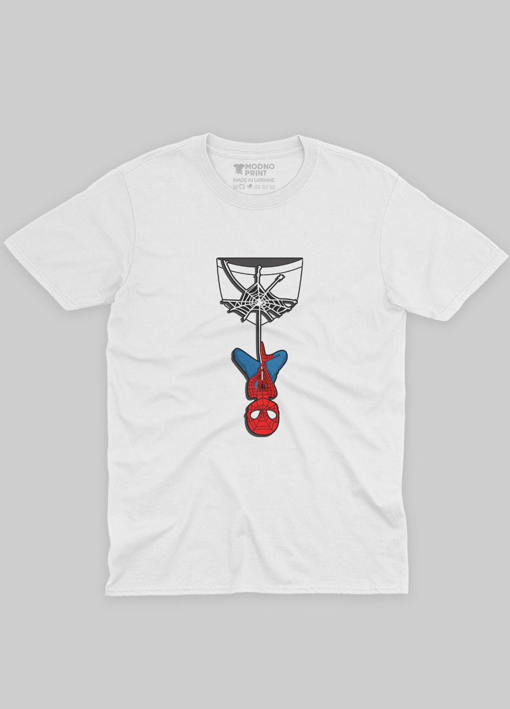 Белая мужская футболка с принтом супергероя - человек-паук (ts001-1-whi-006-014-039) Modno