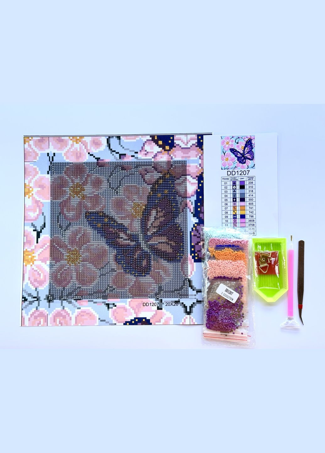 Набор алмазной мозаики 20x20 Бабочка DD1207 ColorArt (299772289)