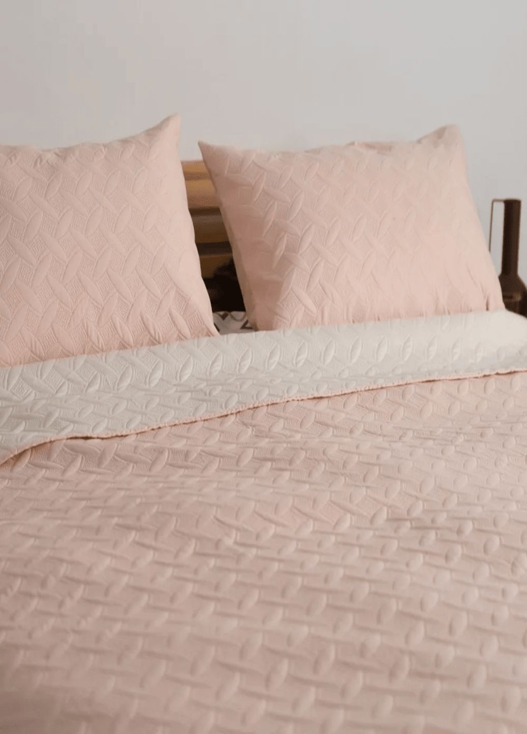 Покривало двостороннє . Покривало 150х210 см 1 шт наволочка 50х70 см 1 шт. Покривало Вінтаж колір пудровий. ТЕП Покривало (322640563)