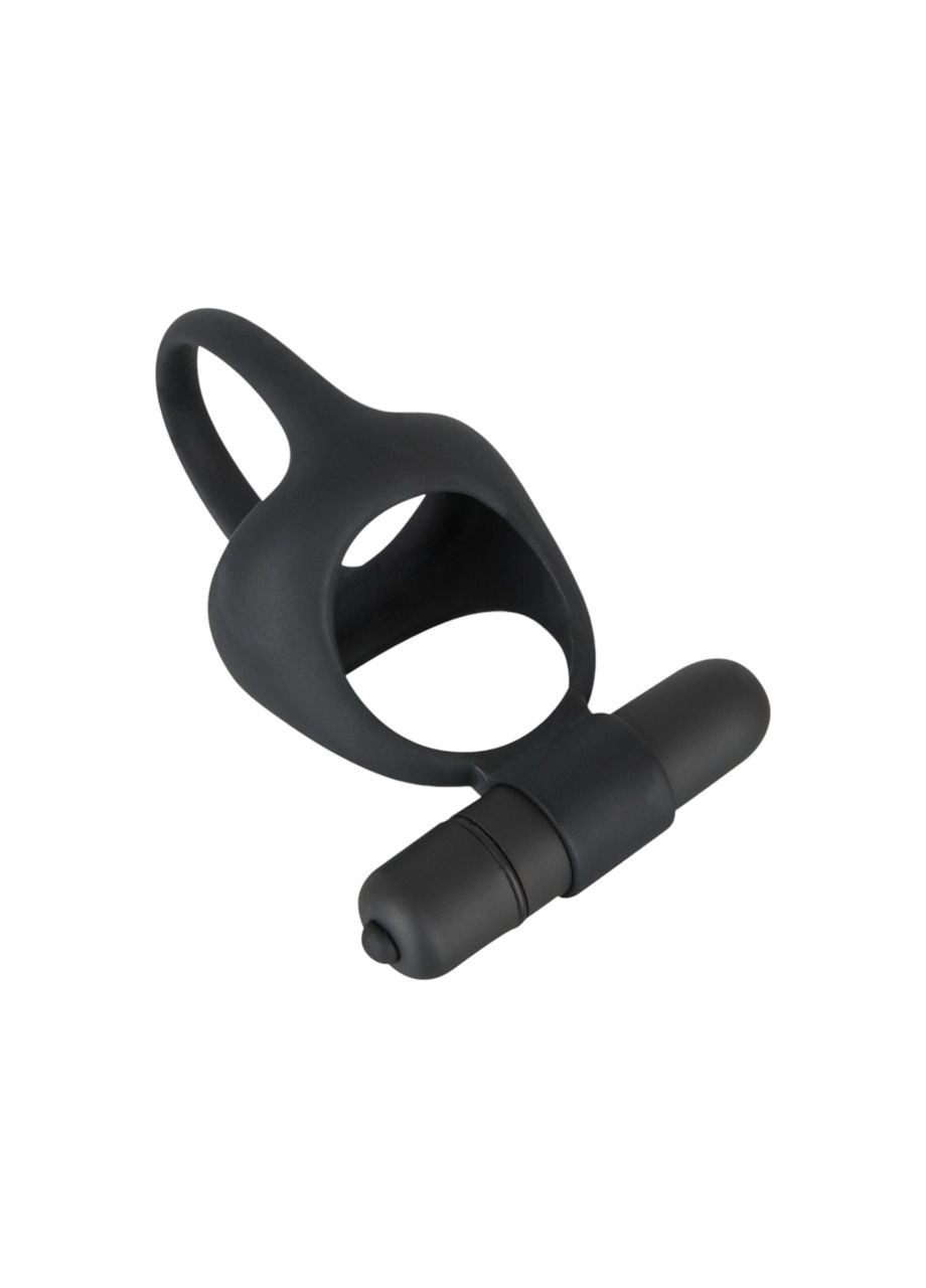 Вибронасадка на член с кольцом для мошонки "Vibrating cock ball ring" Black Velvets (307073319)
