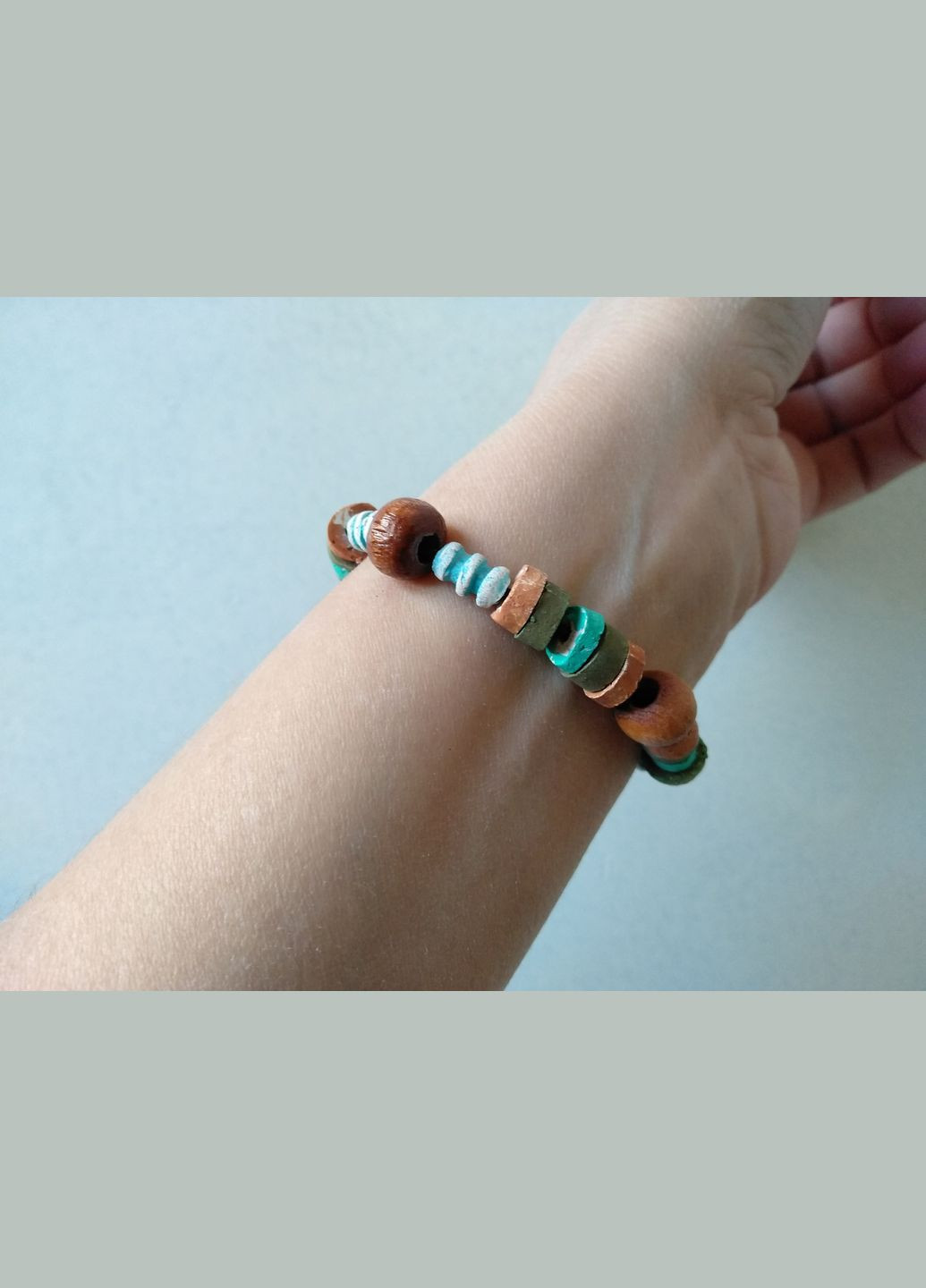 Керамічний браслет ручної роботи на резинці №15 Коти&Ангели (302450841)