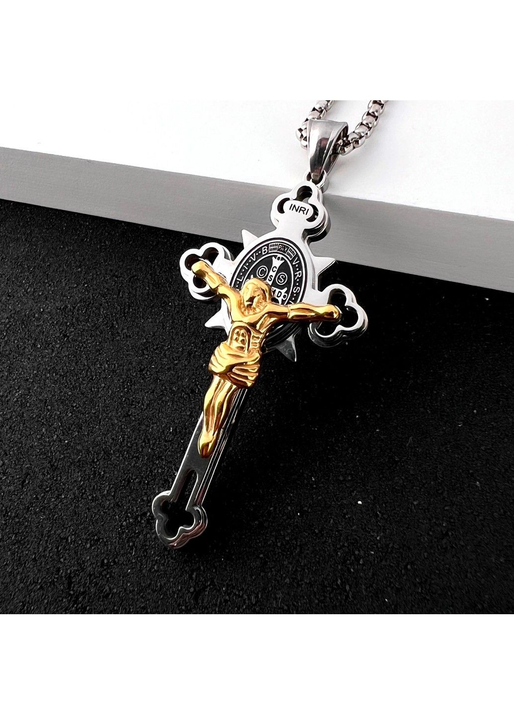 Крестик с распятием из нержавеющей медицинской стали PSC-098 No Brand (351503763)