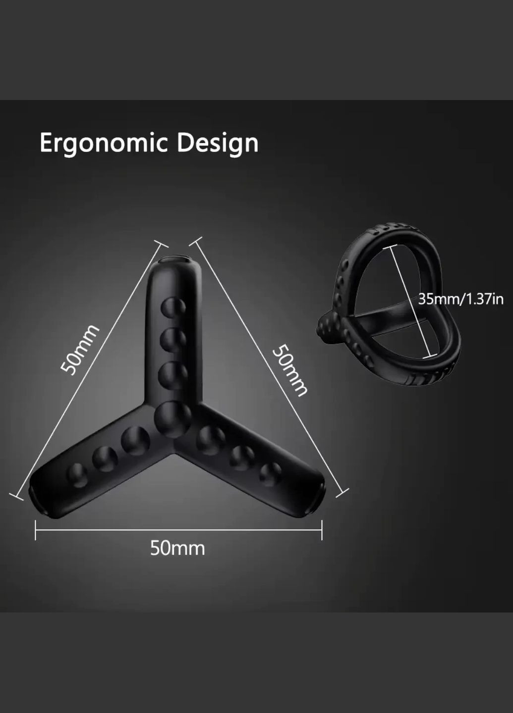 Ерекційне колько силіконове для члена і мошонки чорне на пеніс чоловічий для тривалої ерекції No Brand (341309926)