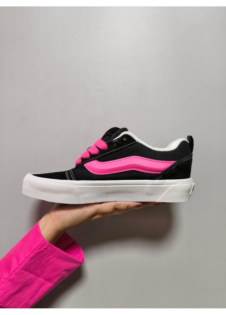 Рожеві Осінні кеди чоловічі vans knu skool black pink ванс кну скул No Brand
