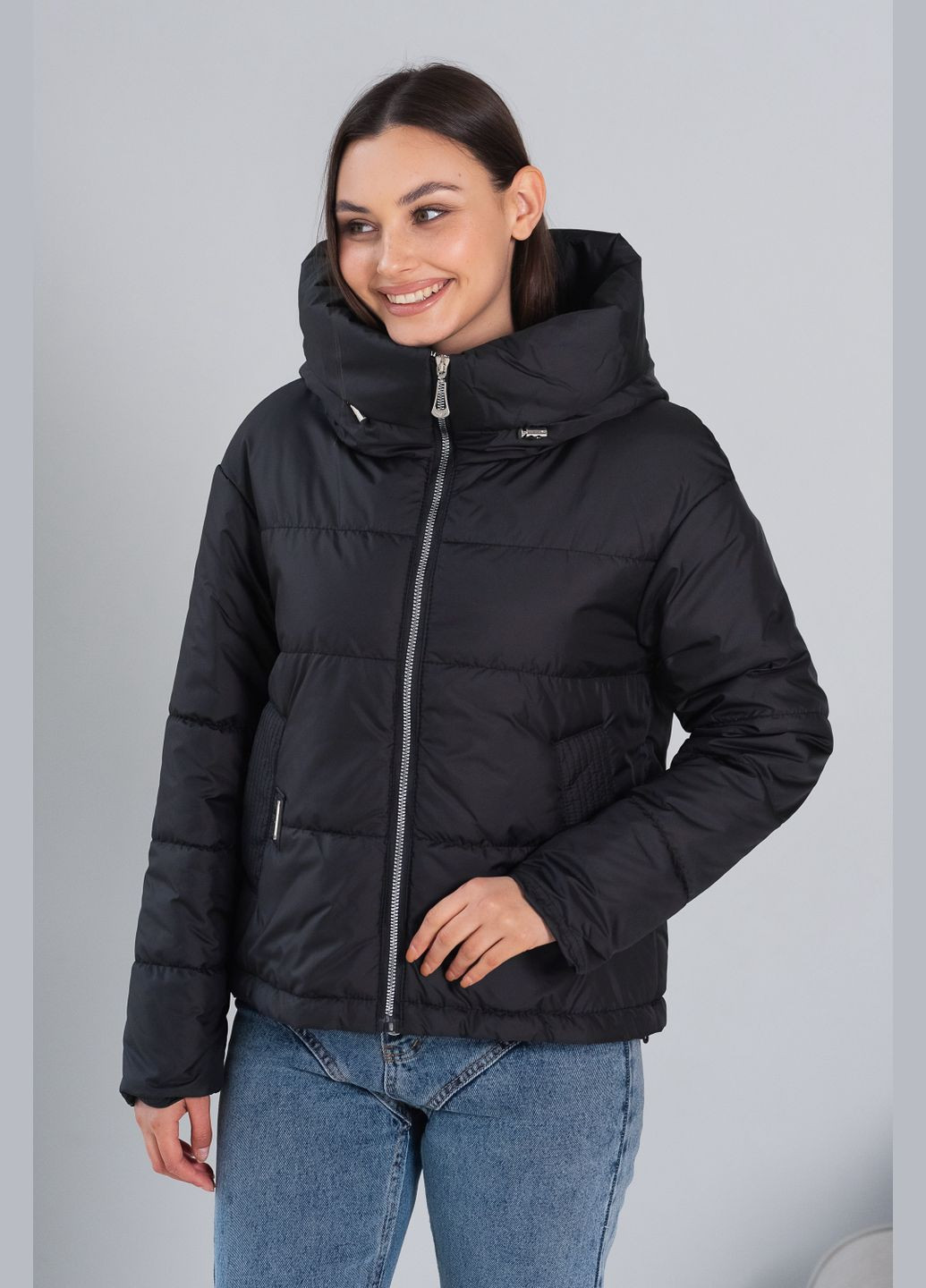 Черная демисезонная демисезонная женская куртка SK