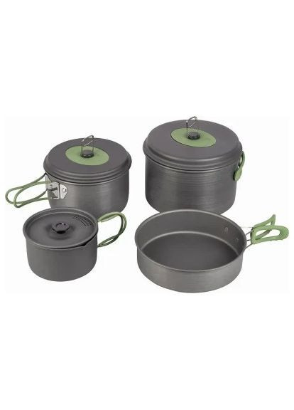 Набір туристичного посуду (2200241) Bo-Camp Explorer 4 Pieces 21 Hard Anodized Grey/Green (370014999)