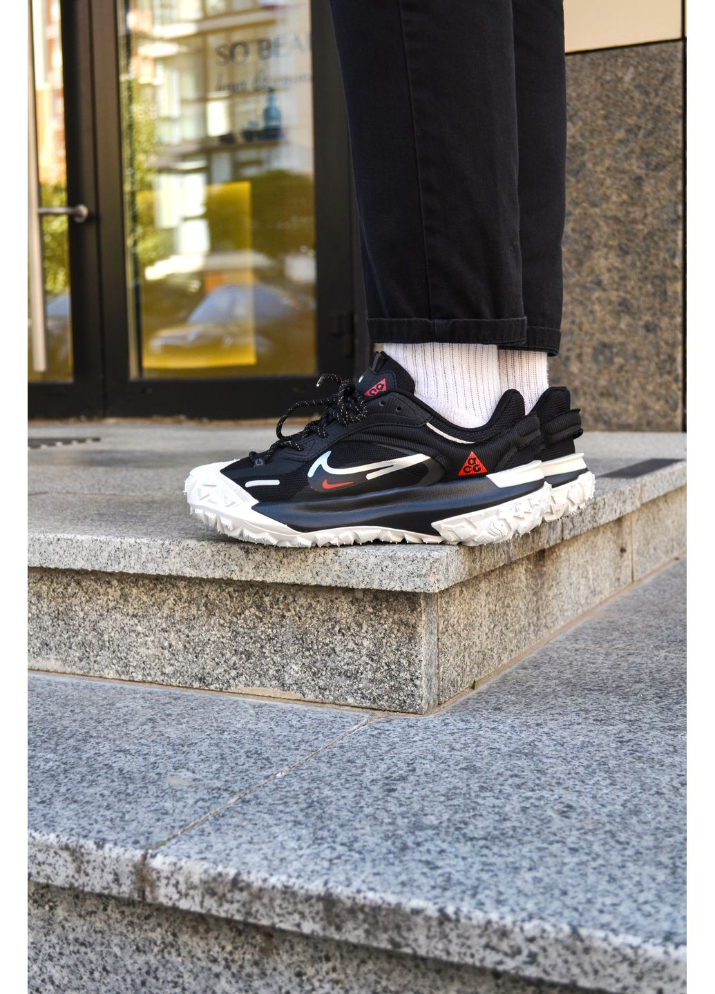 Чорні Осінні кросівки чоловічі nike acg gore tex black white найк асж маунс No Brand