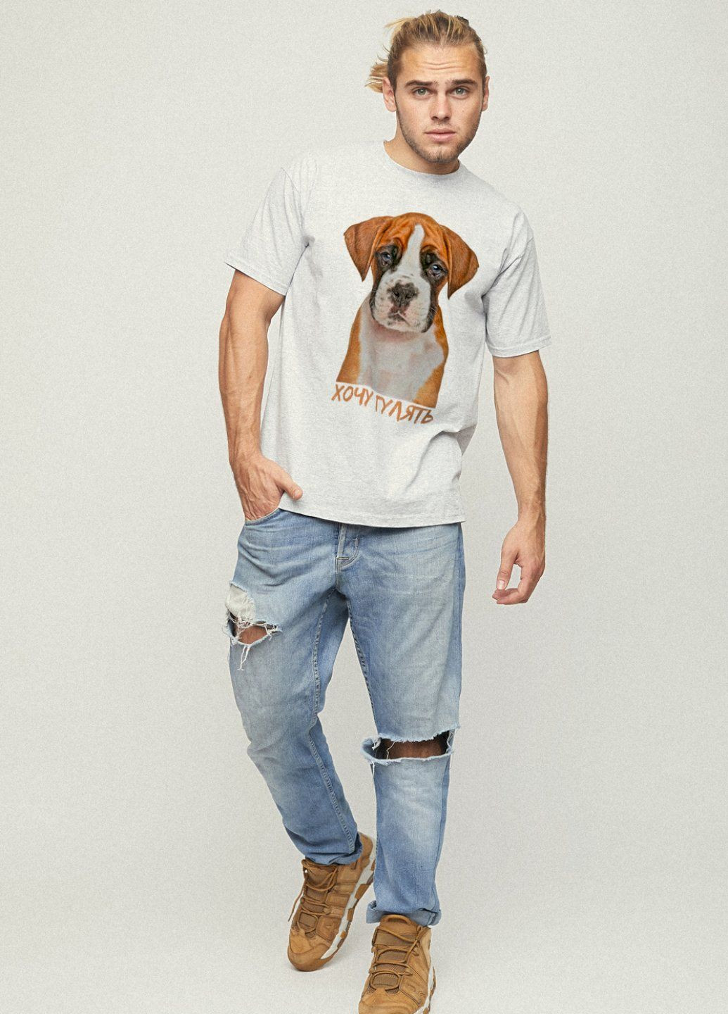 Серая футболка мужская basic YAPPI