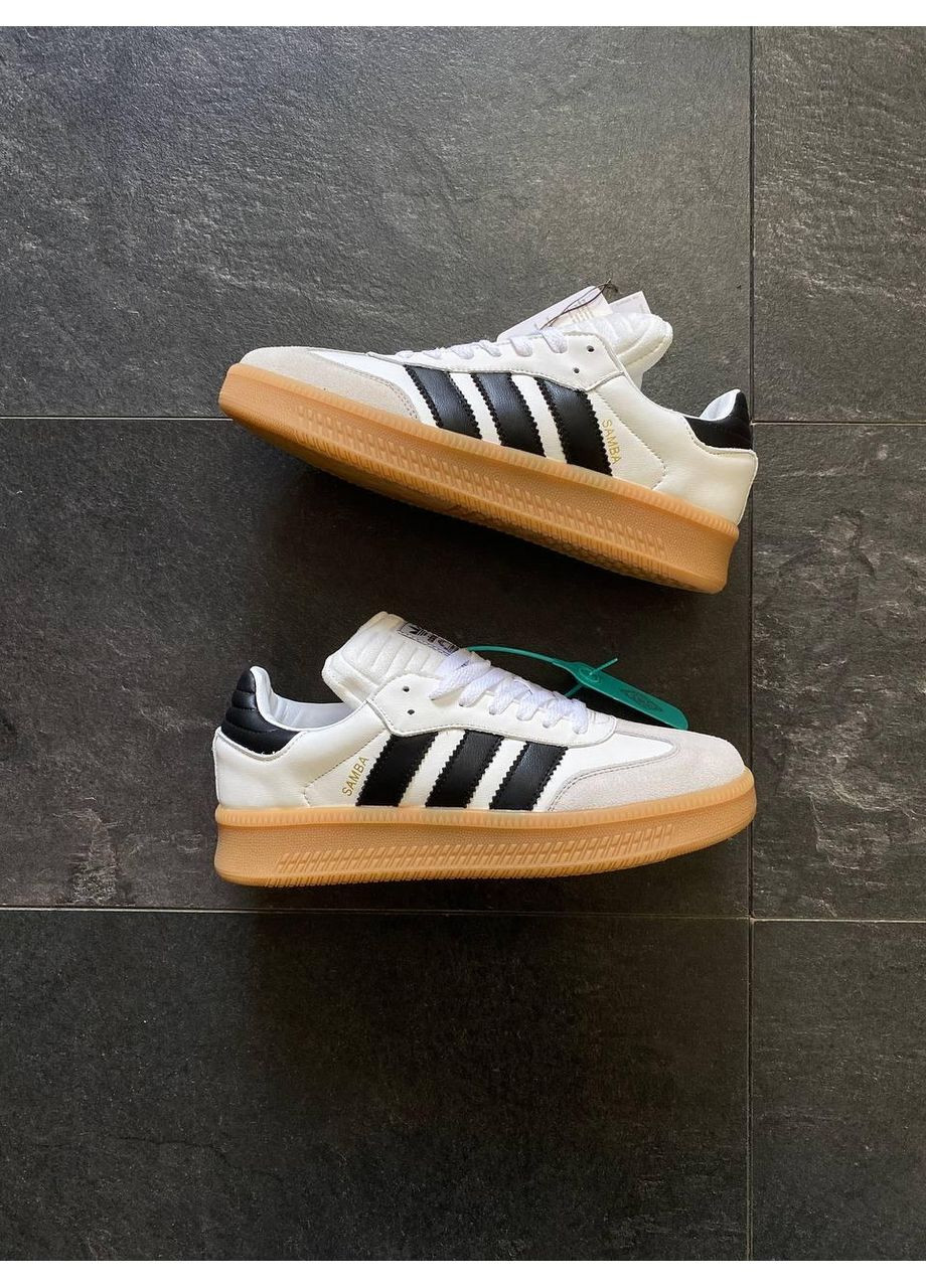 КРОСІВКИ ЖІНОЧІ ADIDAS SAMBA XLG WHITE / BLACK GUM PLATFORM АДІДАС САМБА No Brand чорні демісезони (367168147)