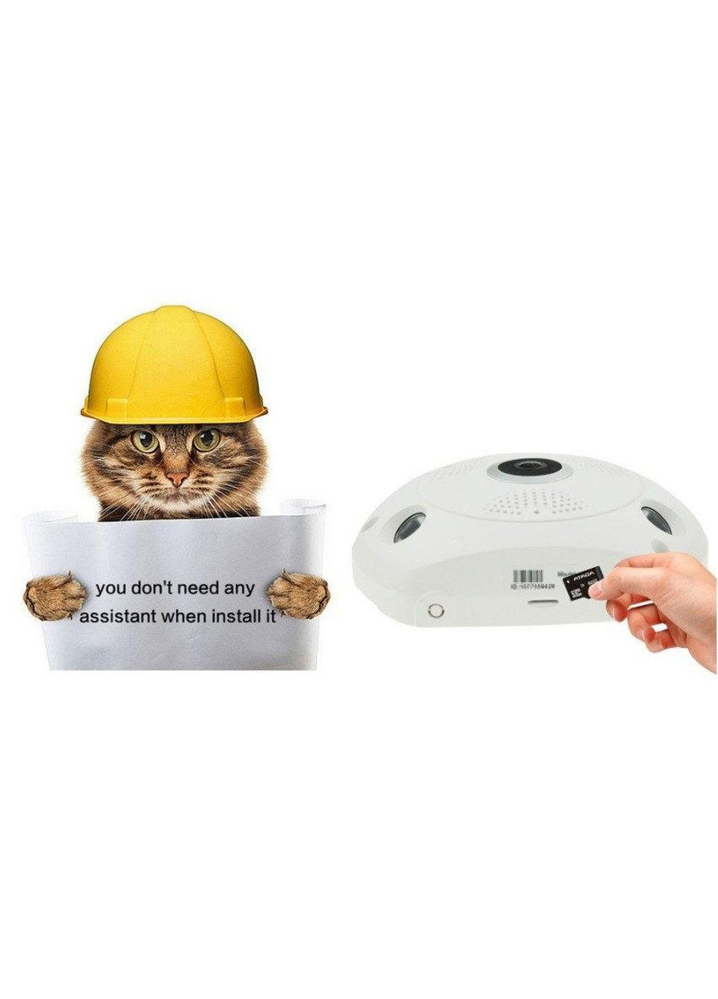 Панорамная Wi-Fi IP камера 360° (рыбий глаз) + ИК(видит в темноте) No Brand (332636225)