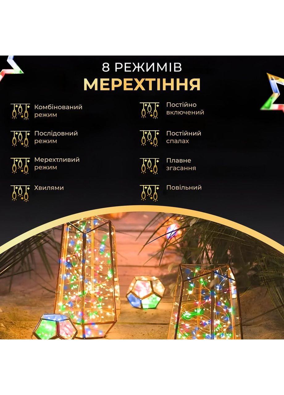 Гирлянда роса на пульте 200 метров на 2000 led светодиодов капля зеленый провод мультиколор 2000L200MGML Garlando (370373307)