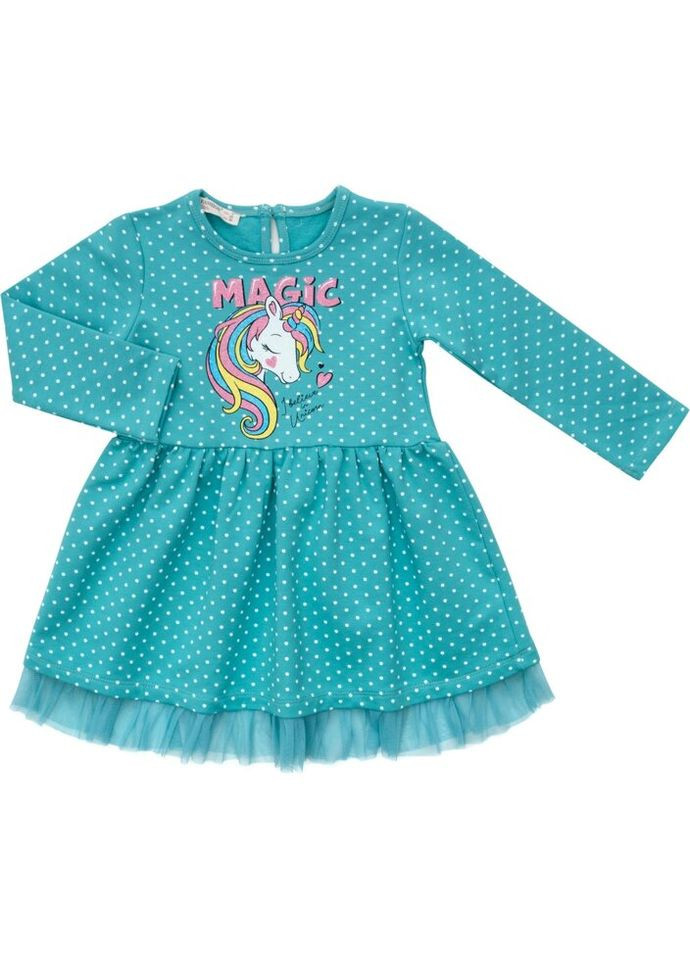 Мятное платье с единорогом (6774-98g-mint) Pop Fashion (300625097)