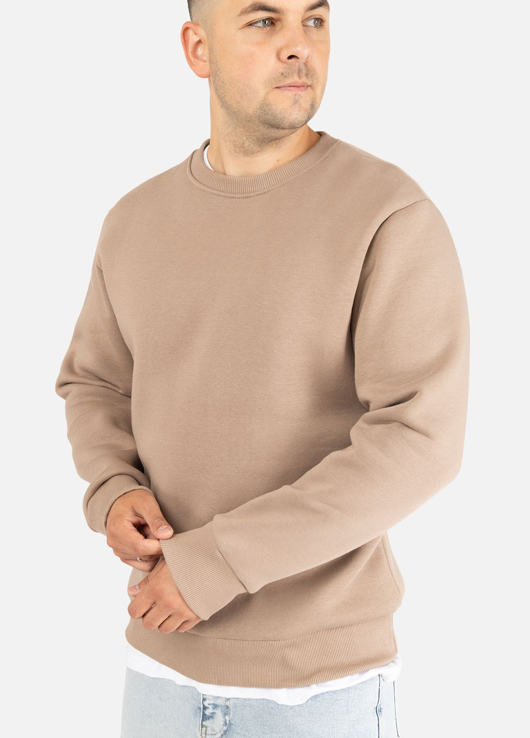 Кофейный мужской свитшот цвет капучино cb-00254624 Yuki (309016069)