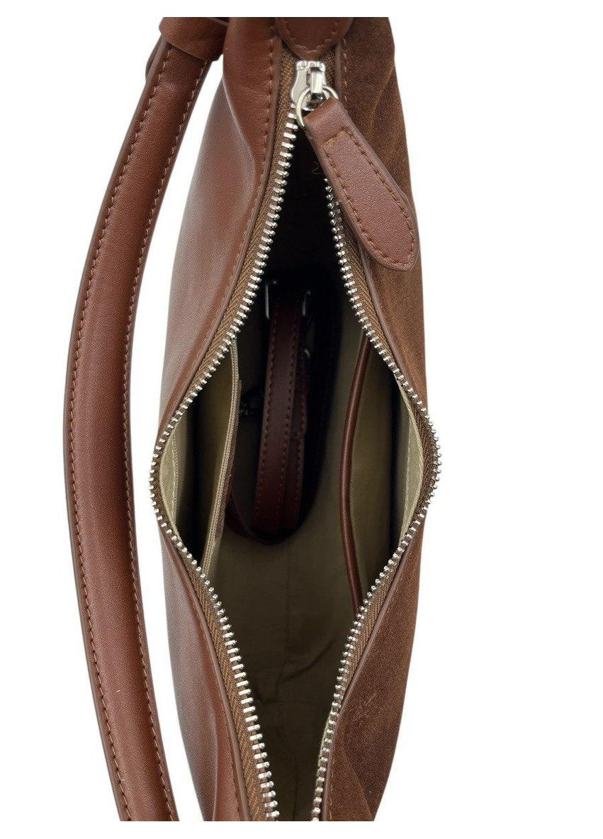 Сумка женская из натуральной кожи замшевая коричневая H60358_brn No Brand (368801396)