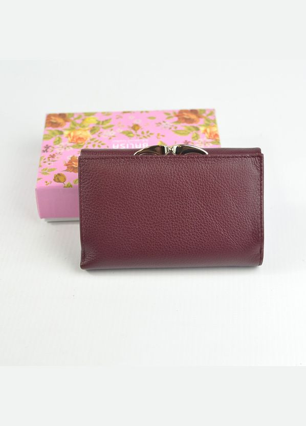 Бордовий шкіряний жіночий міні гаманець портмоне на магнітах, Маленький гаманець з натуральної шкіри Balisa (266266472)