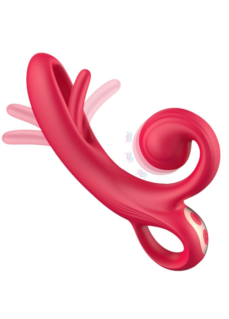 Вібратор Rabbit з язичком для куні Вібратор-кролик незвичайний для G-точки з кліторальним відростком Vibrator OEM (317748235)