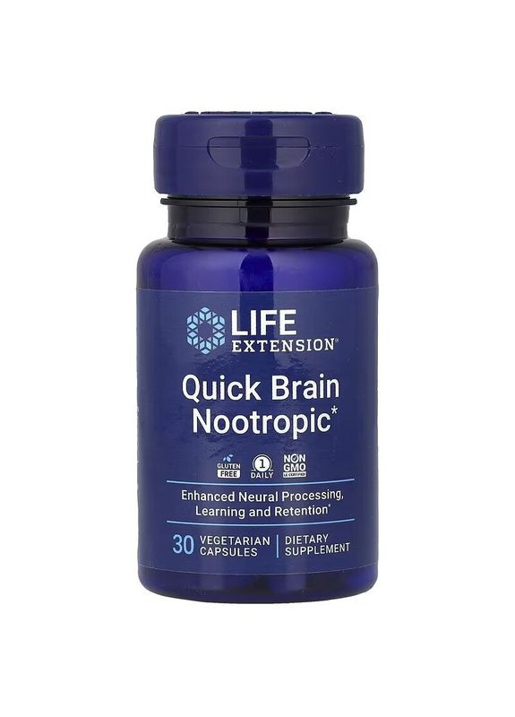 Натуральная добавка Quick Brain Nootropic, 30 вегакапсул Life Extension (390507480)