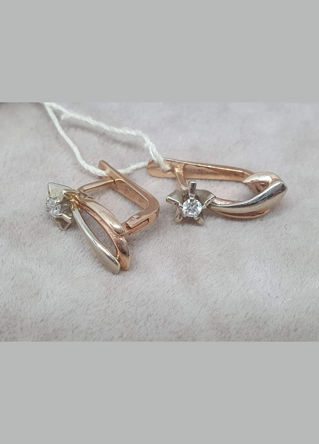 Золоті сережки з діамантами. 0В410250736/21 No Brand (314806419)