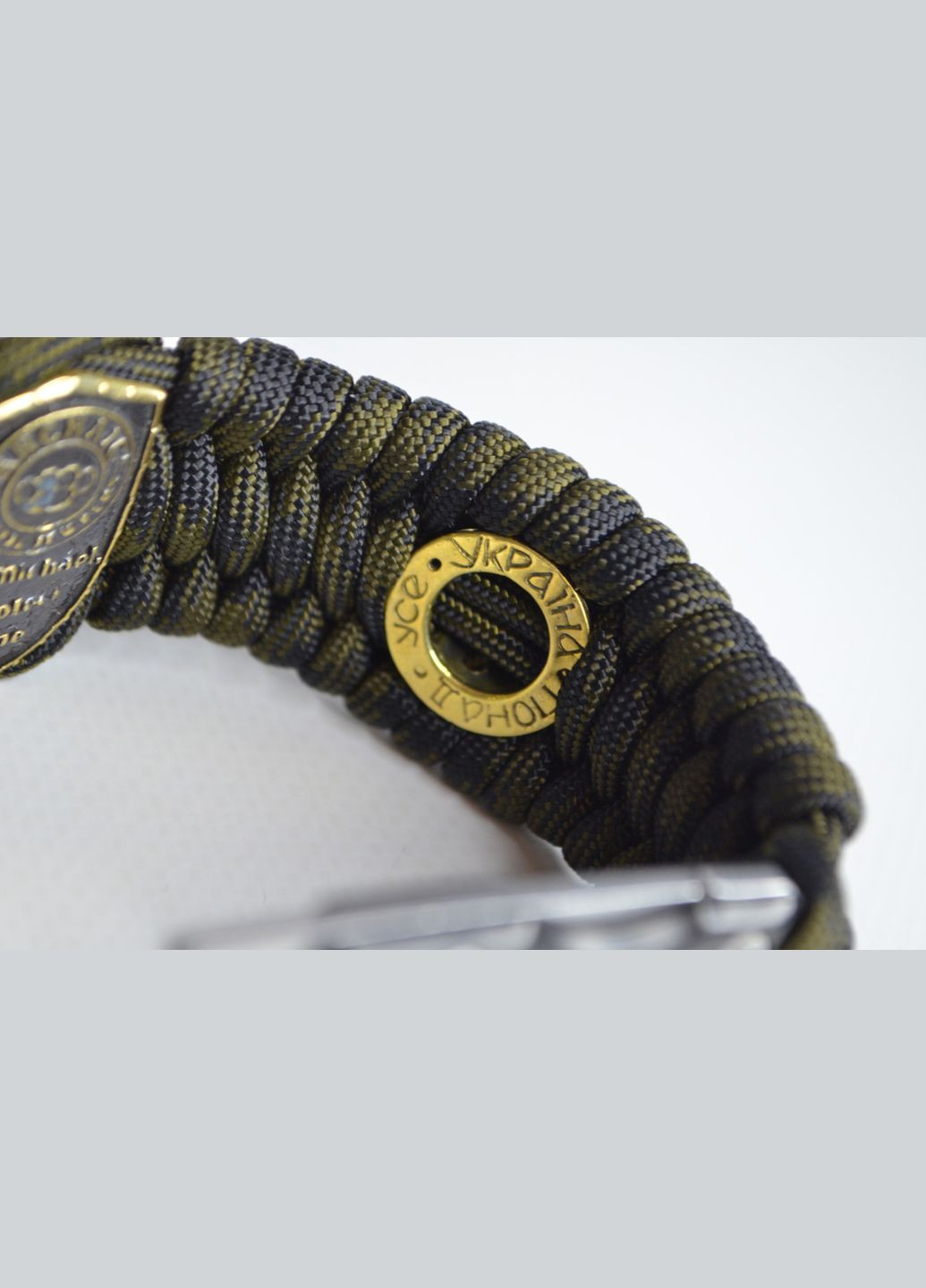 Браслет з гравіюванням, символом ЗСУ, вовком та Архангелом Михайлом з латуні ручного лиття + брелок у подарунок No Brand (341738799)