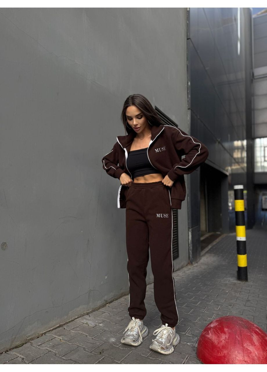 Костюм Muse фліс Турецький,штани Джогери та кофта на блискавці вільного крою Україна (362621696)