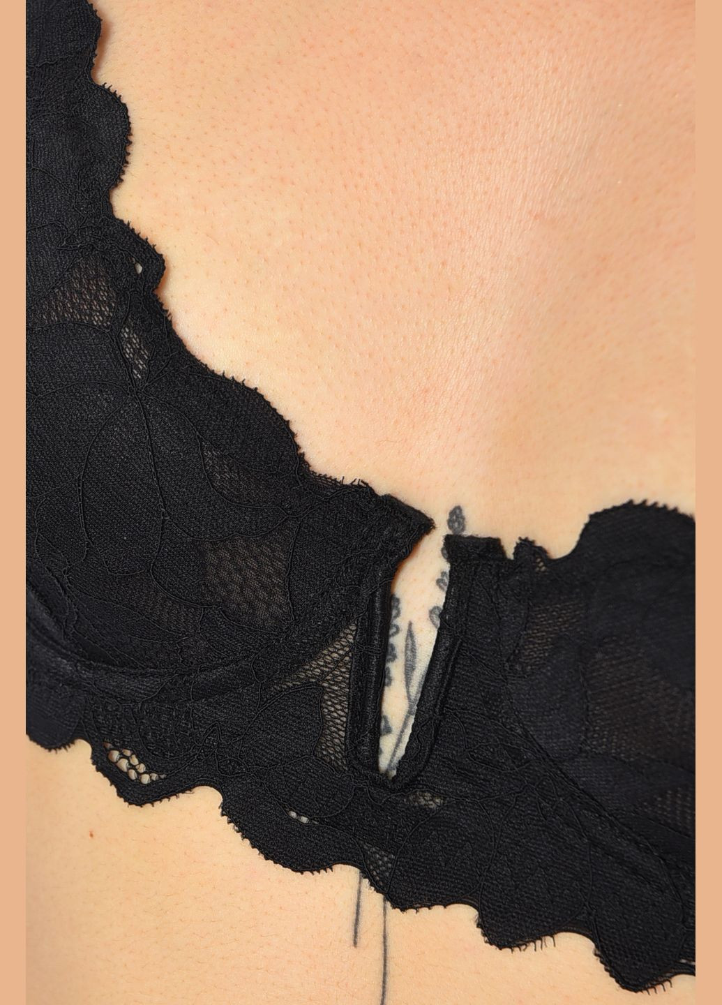 Чёрный бюстгальтер женский черного цвета чашка с Let's Shop хлопок