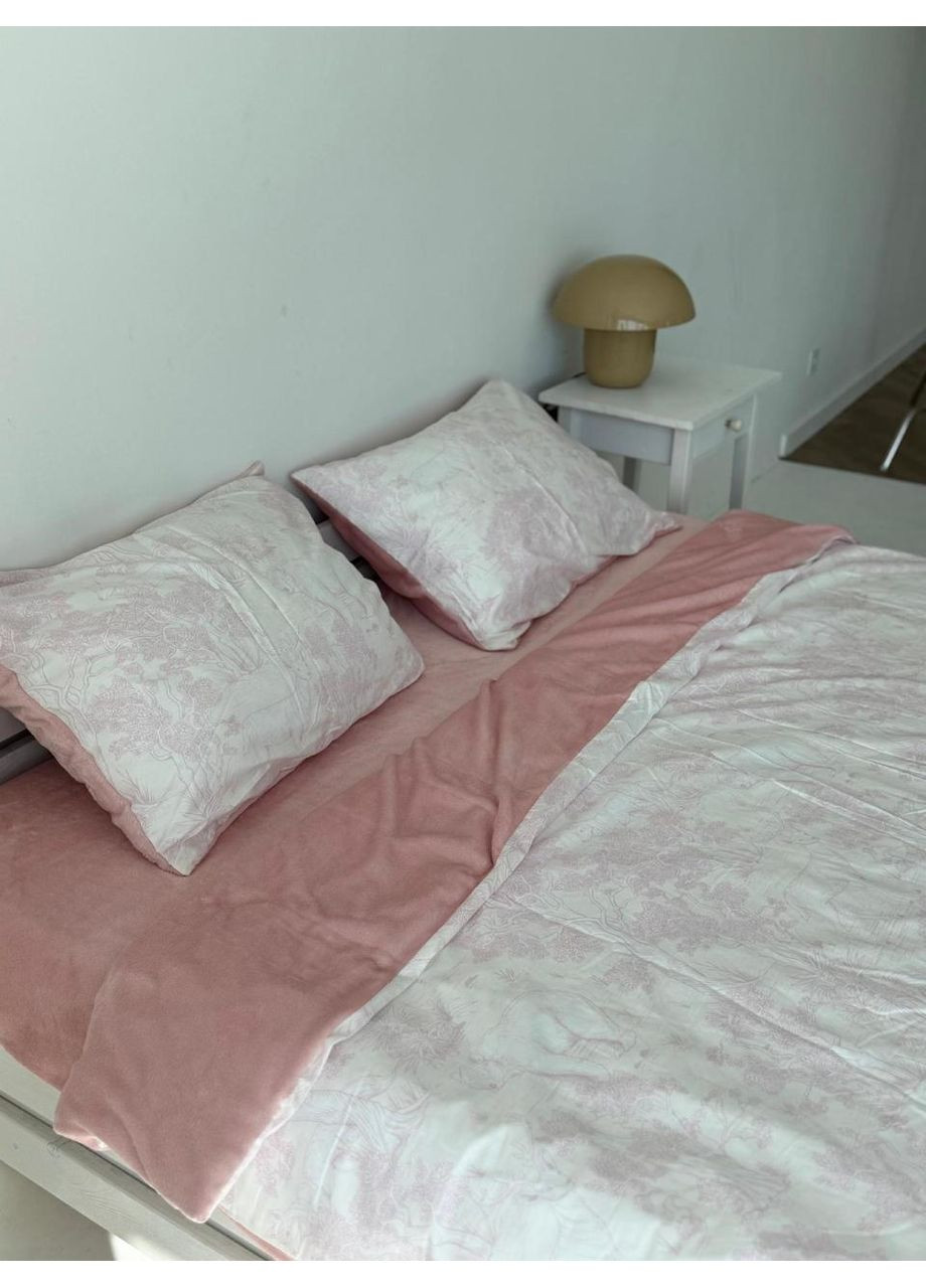 Постільна білизна з резинкою Міленна, сатин з плюшем Евро розмір, наволочки 70/70 No Brand (364220388)