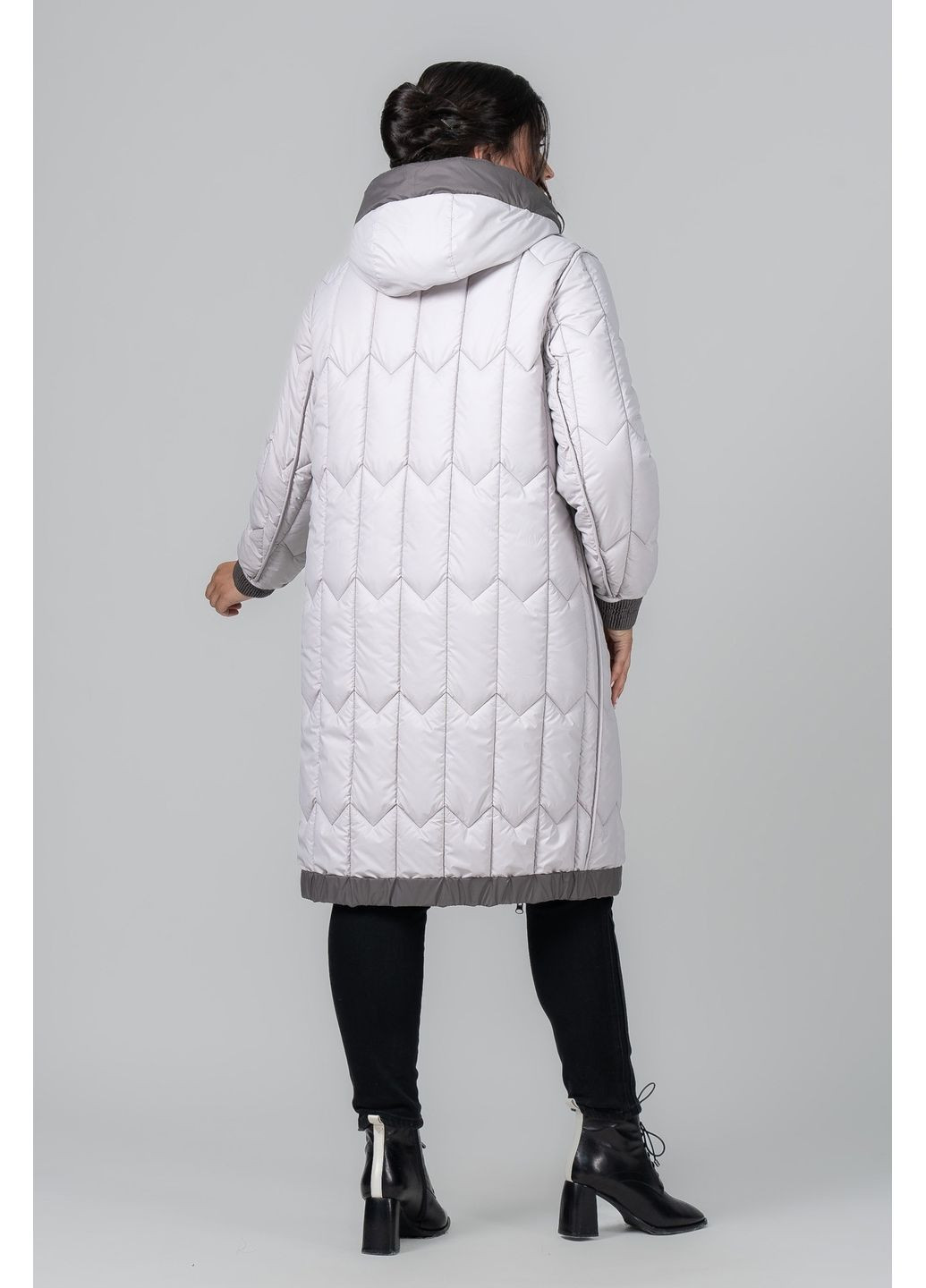 Белая зимняя двухстороннее пальто еврозима all posa (ap102096p) A'll Posa