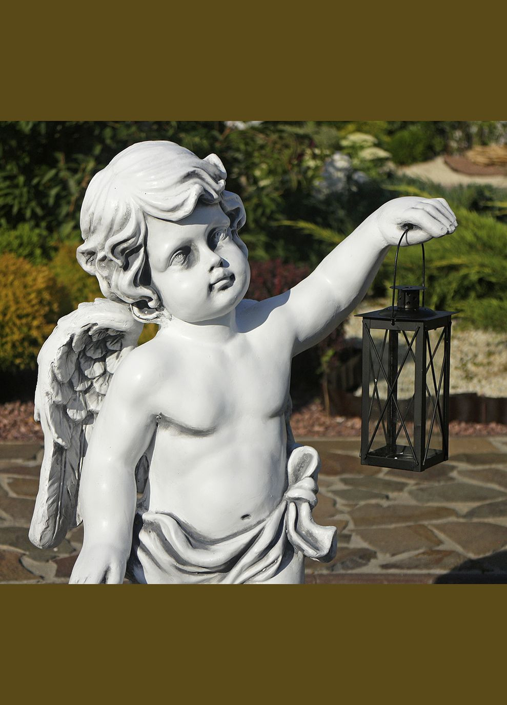 Садова фігура Ангел із ліхтарем + LED 81х39х31 см (ССП12208 ) Гранд Презент (284419167)