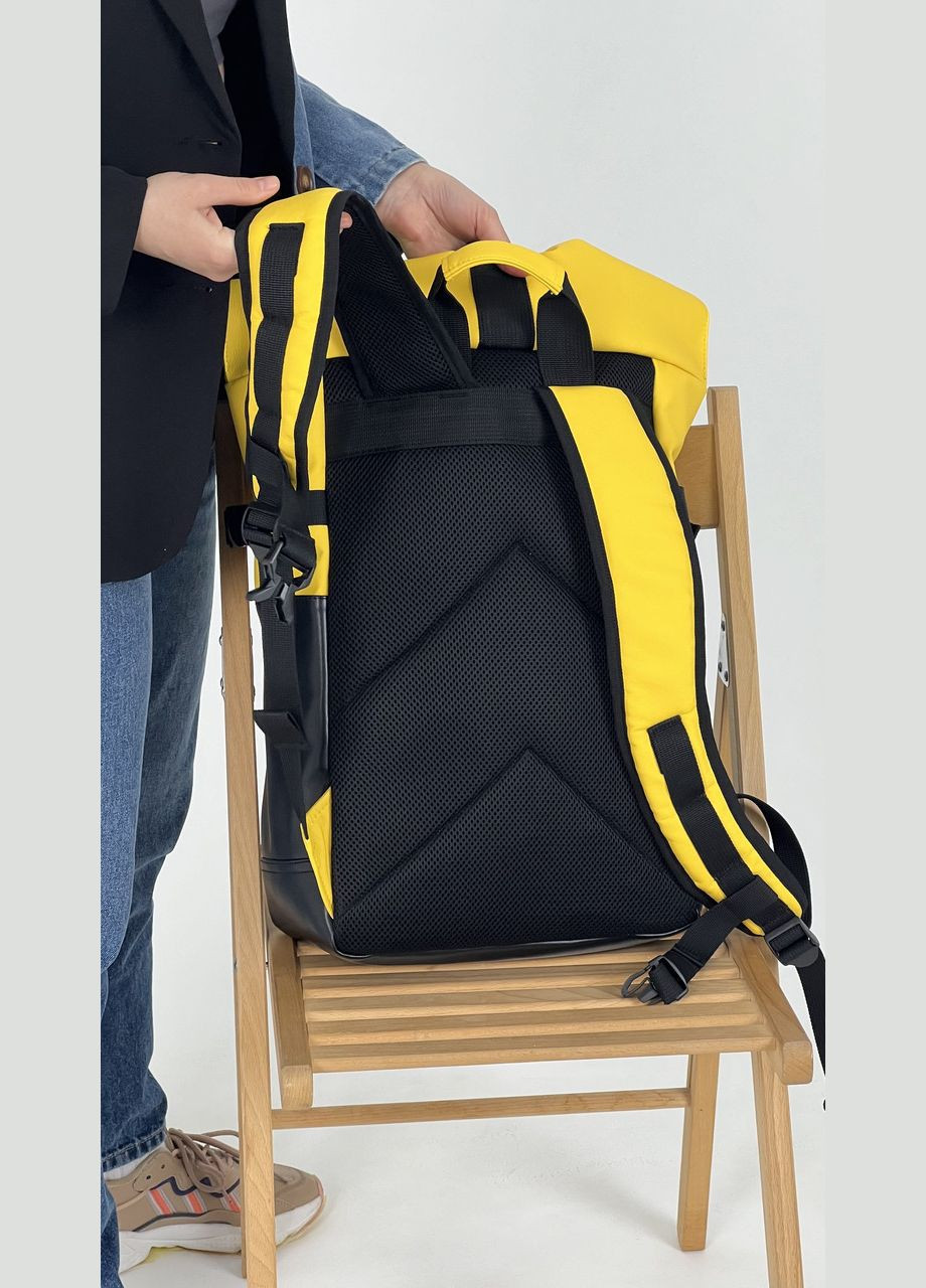 Жіночий рюкзак ролтоп для ноутбука Rolltop для подорожей жовтого кольору з екошкіри ToBeYou rolltopnew (280930879)