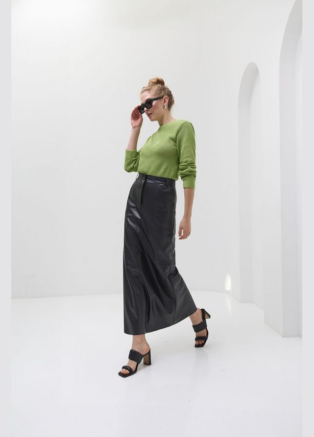 Салатовий демісезонний жіночий ажурний джемпер з бавовняної пряжі (2544) Triko Bakh