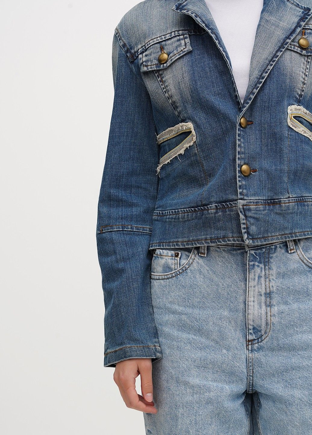 Синя демісезонна куртка куртка-піджак ZeeRucci