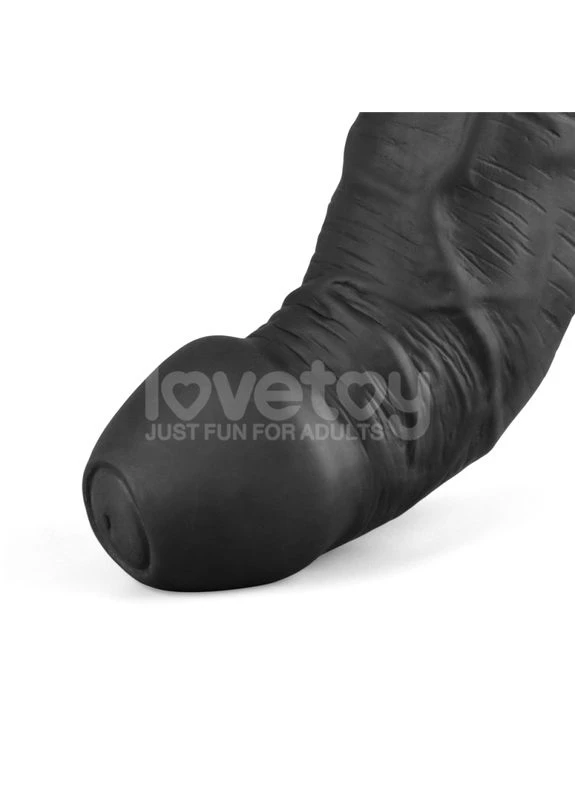 Вибратор мультискоростной Real Softee Rechargeable Vibrating Dildo Black 9.0 Lovetoy (381049530)
