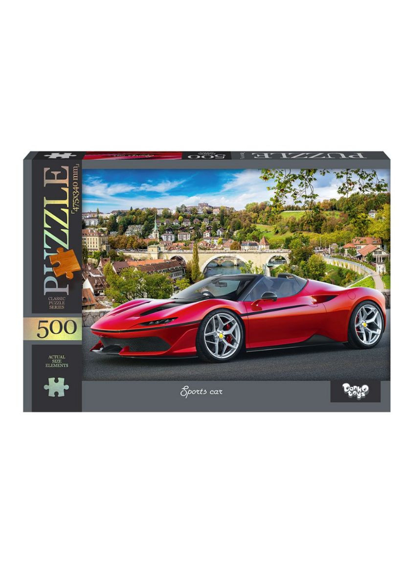 Пазли 500 елементів Sports car червона машина Пазли для дорослих 500 деталей спорткар С500-14-12 Danko Toys (315035487)