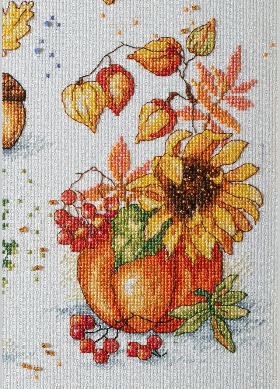 Набор для вышивки мулине ДМС и бисером "Осенний вернисаж", 30х37 см No Brand (340484886)
