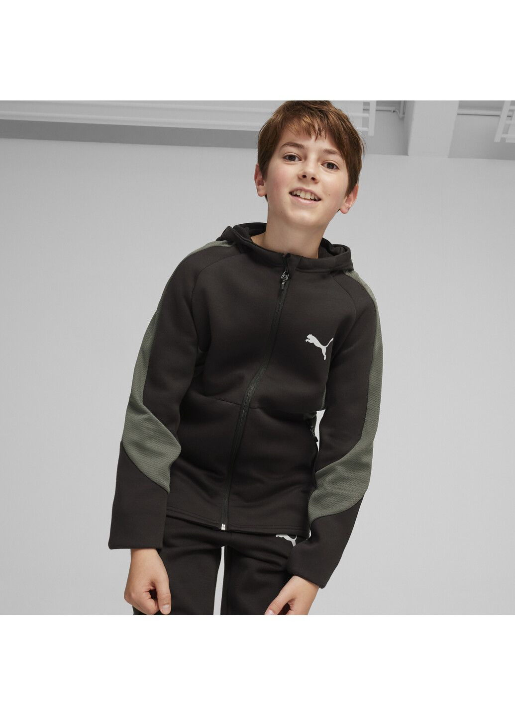Детская кофта EVOSTRIPE Youth Full-Zip Hoodie Puma (322845087)