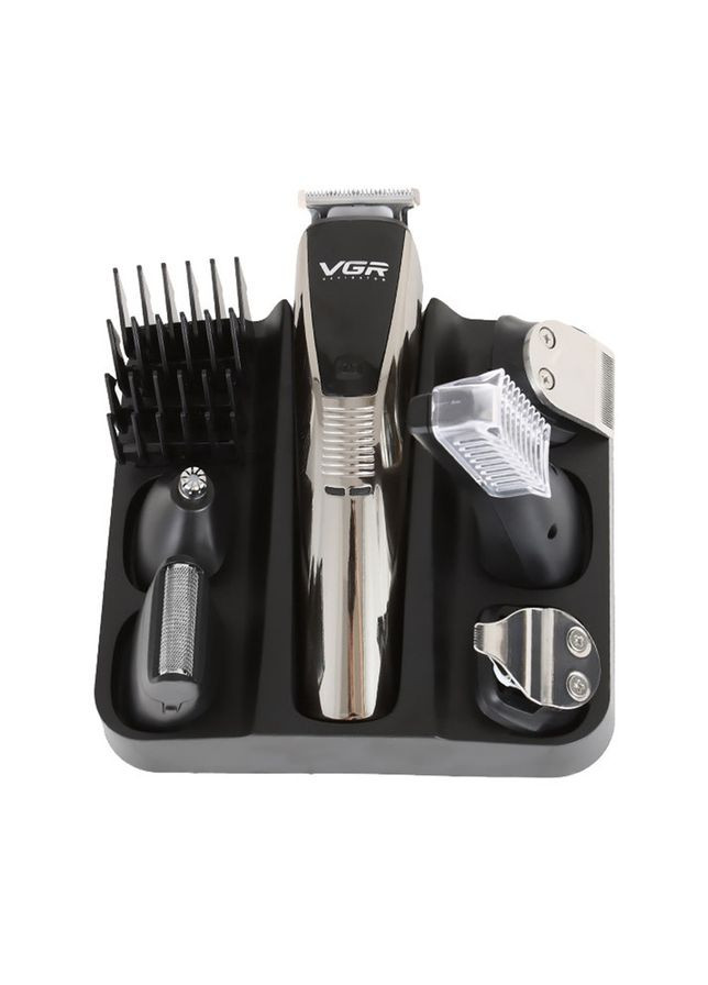 Машинка для стрижки VGR V-029 професійна акумуляторна з насадками срібляста HP-V-029 No Brand (351361386)