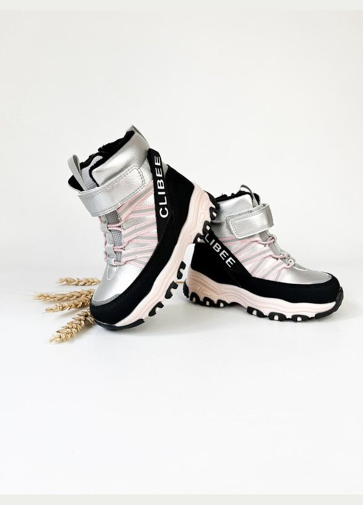Серебряные зимние ботинки 26 г 16,8 см серебряный артикул з145 Clibee