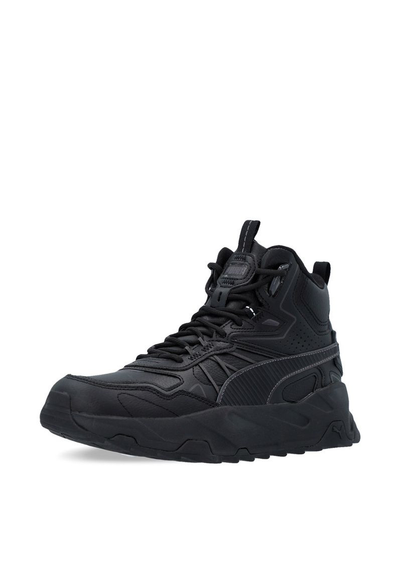 Черные осенние мужские ботинки 393985-03 черный кожа Puma