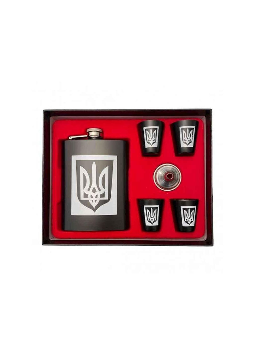 Набір подарунковий (фляга 235мл, 4 чарки 30мл, лійка) Україна SF-1-2191 ТМ PRC (370798840)