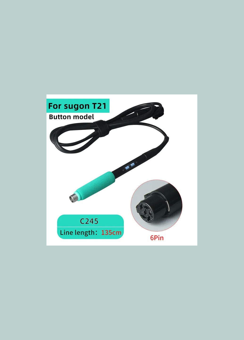 Ручка паяльника JBC C245 / T245 / с кнопками регулировки / для прецизионных паяльных станций Sugon / Aifen (322819026)