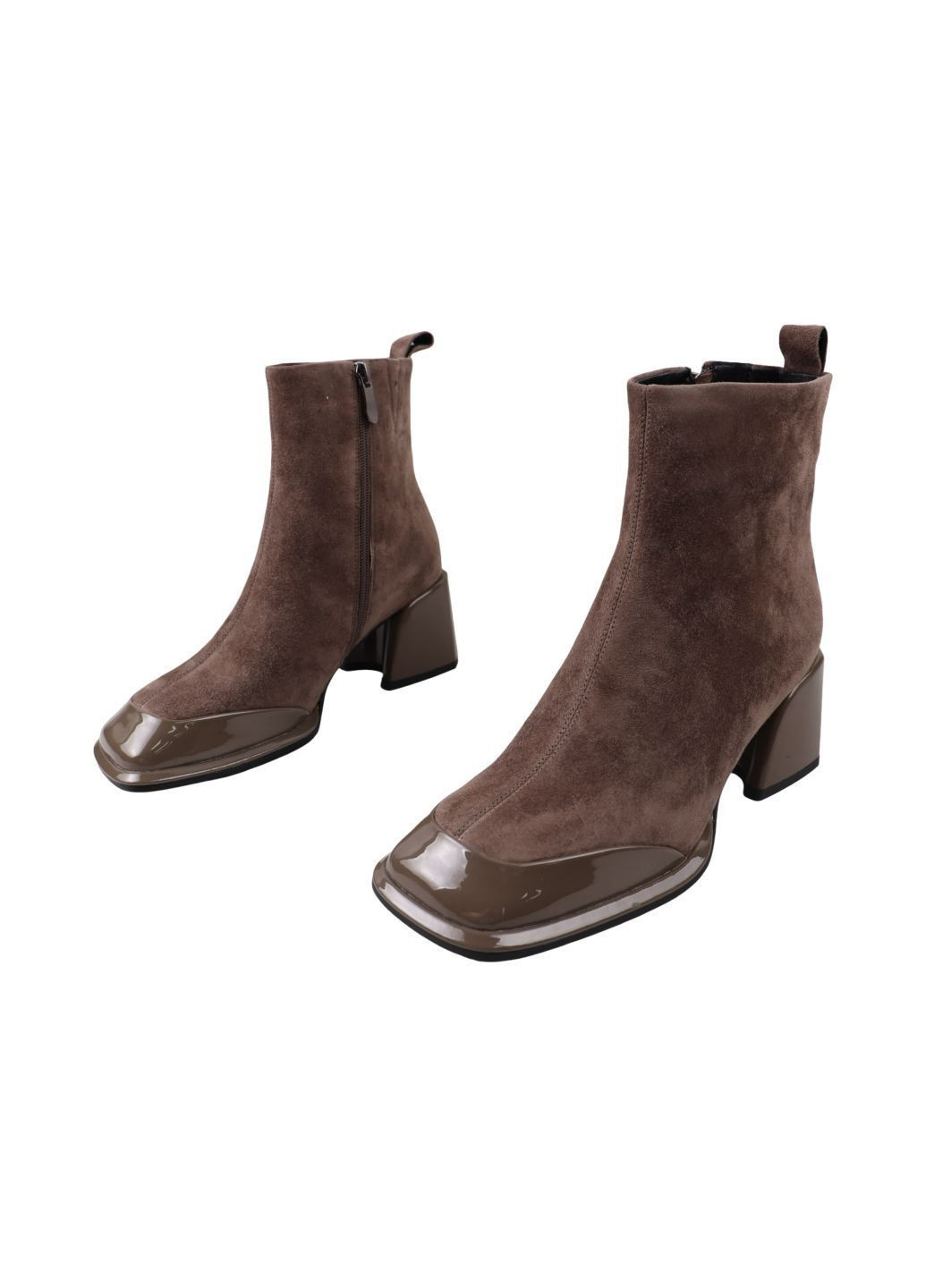 Бежеві ботильйони жіночі капучіно натуральна замша FARINNI 981-25DH