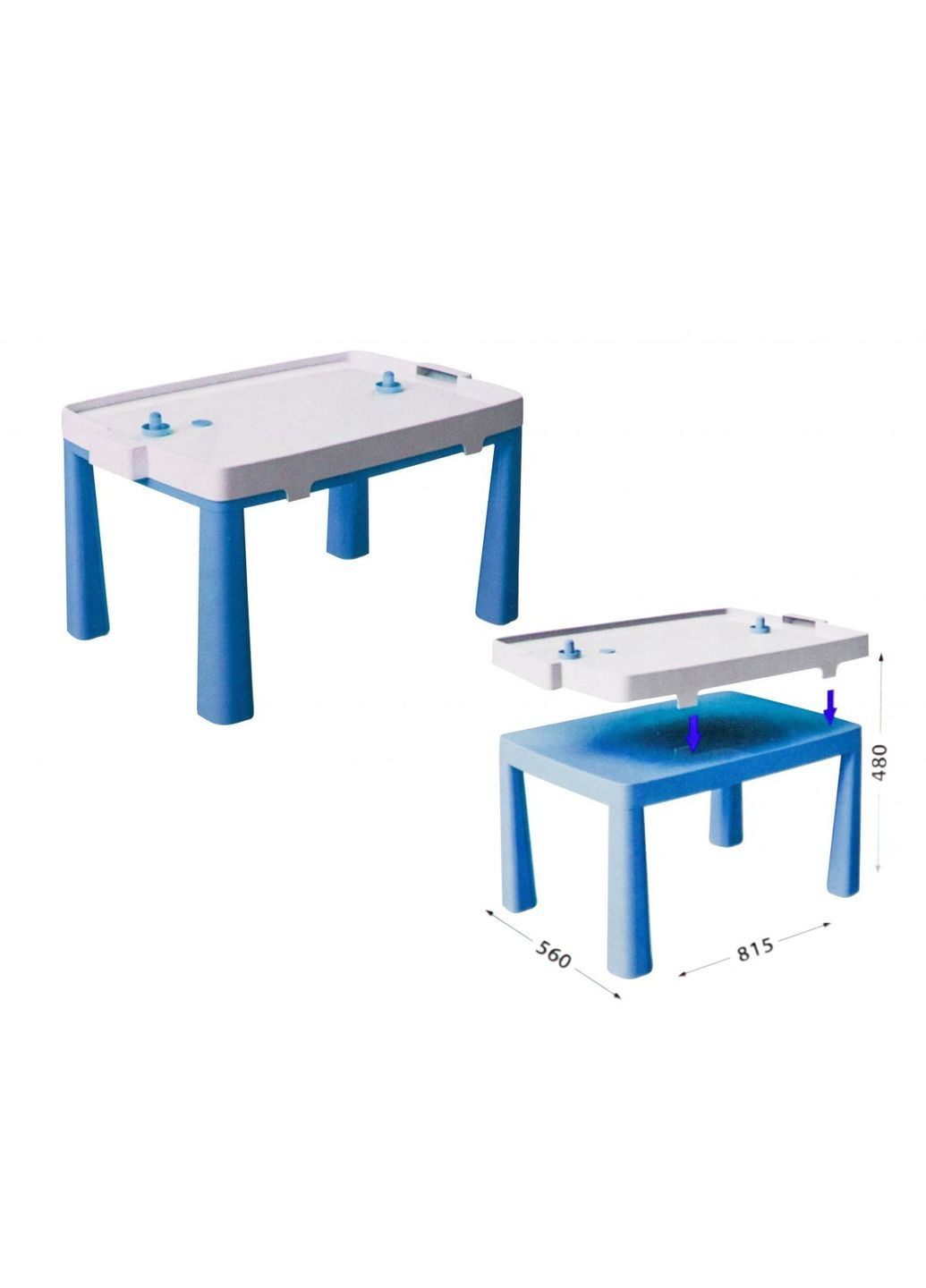 Пластиковый стол с насадкой для аэрохоккея (синий) MIC (290136007)