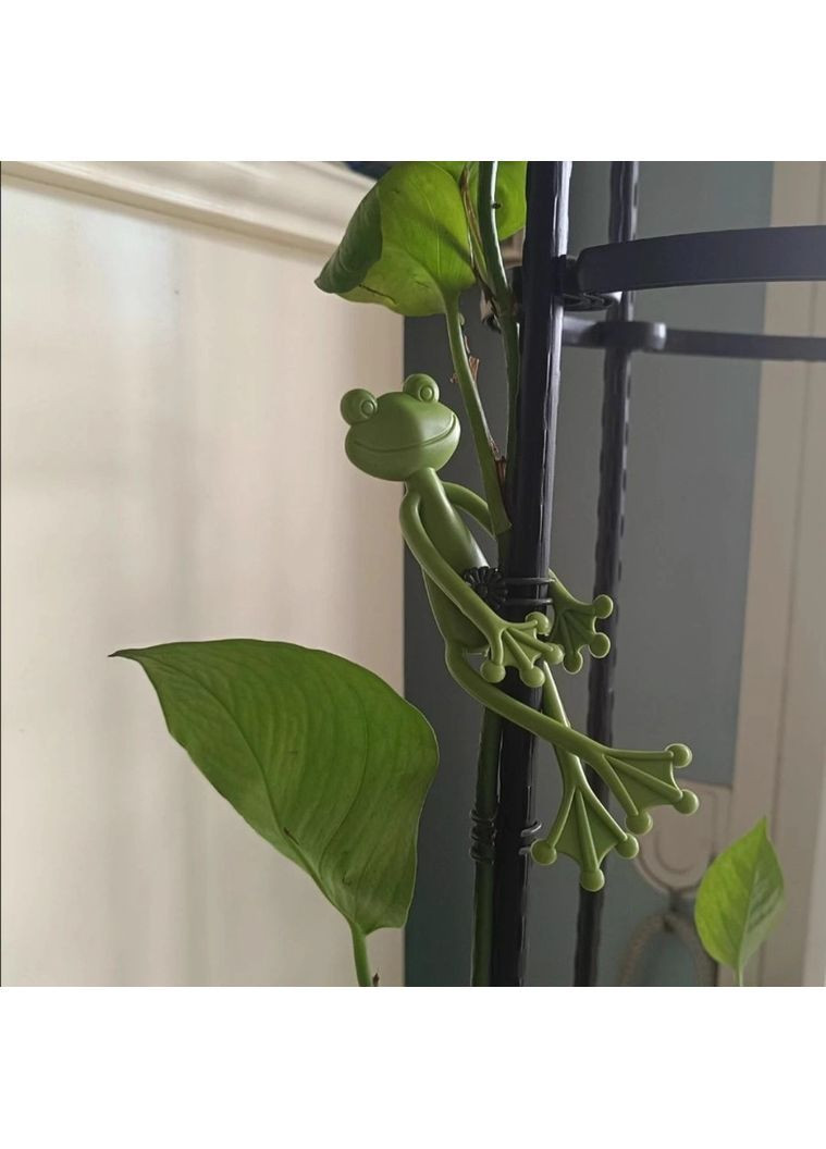 Силиконовые клипсы для стеблей и побегов в форме лягушки комплект 3 шт зеленые No Brand (371915006)