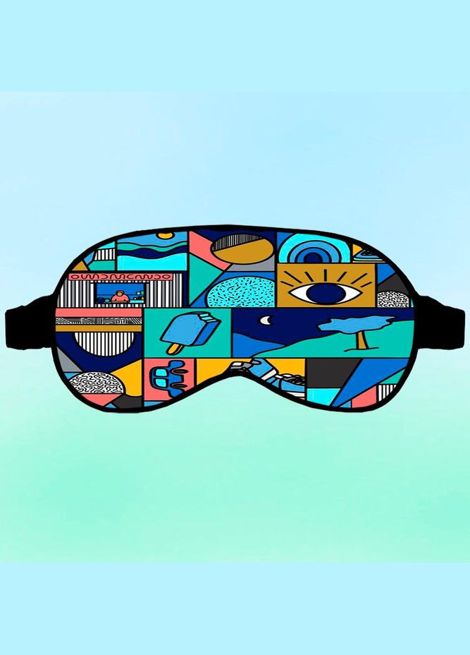 Маска для сну Абстракція #015 Чорна з принтом No Brand (315045979)