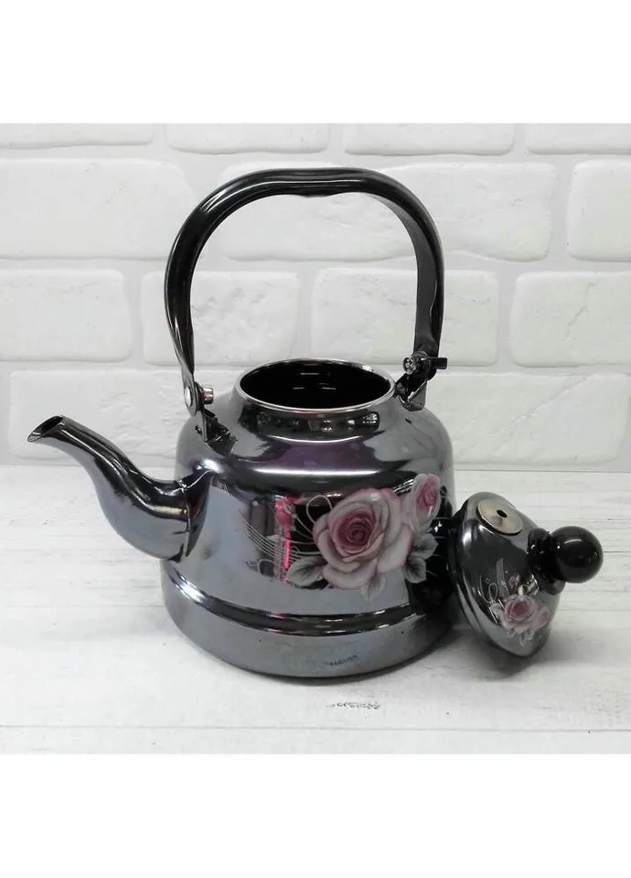 Чайник на плиту Розы EB-3355-Roses-Black 1.7 л Edenberg (296661035)
