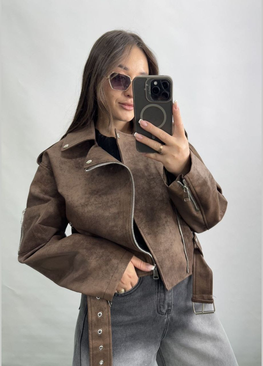 Коричнева куртка-косуха No Brand