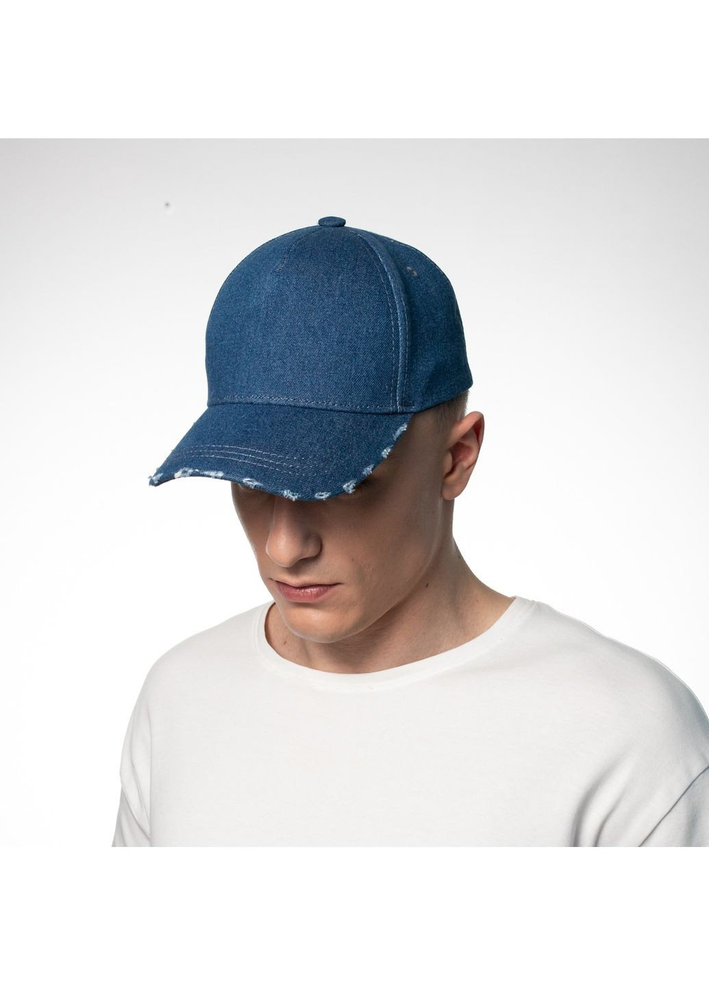 Бейсболка с регулятором мужская джинс синяя ЗИГИ 409-972 LuckyLOOK 409-972М (322793069)