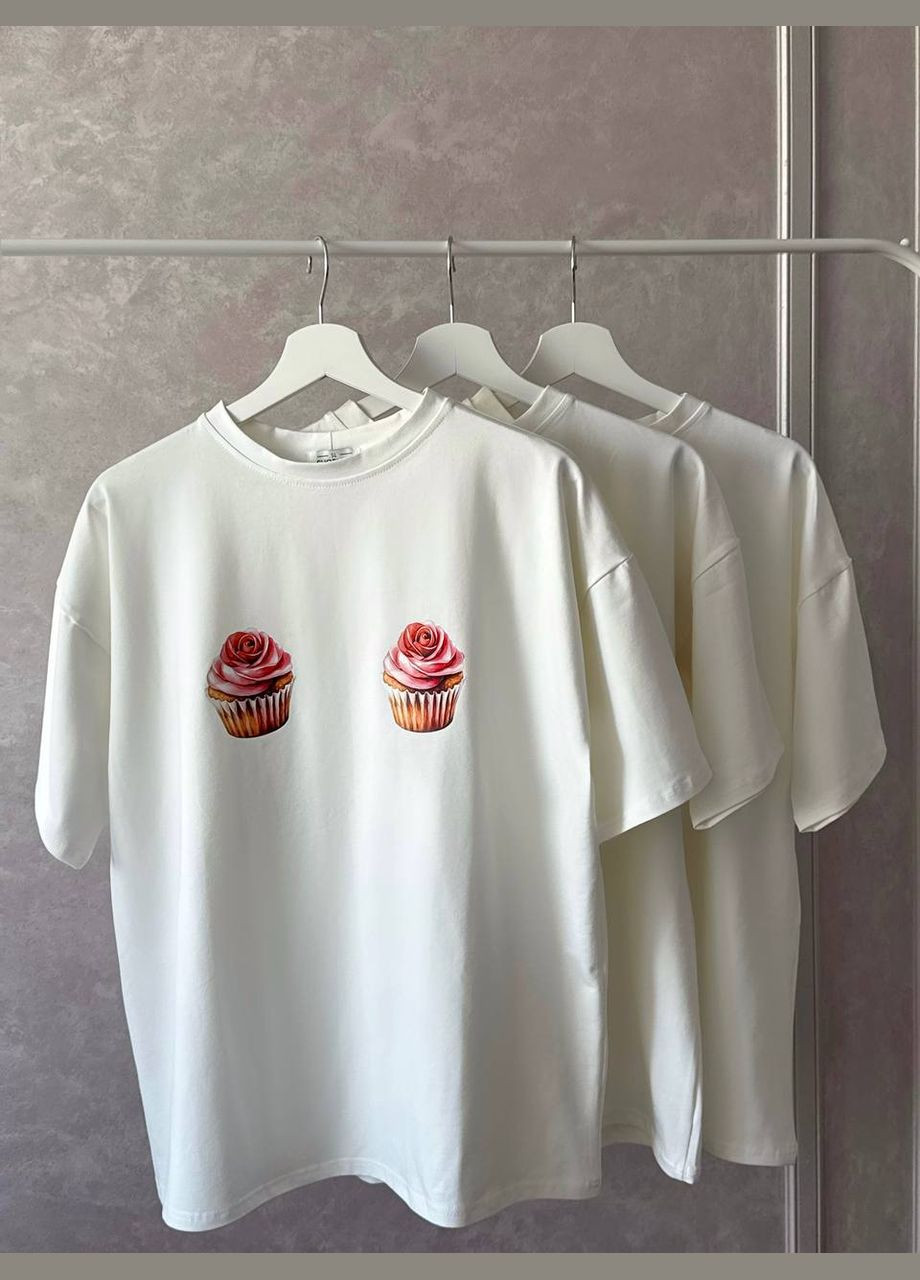 Жіноча футболка вільного крою з принтом MonCher - (332955705)